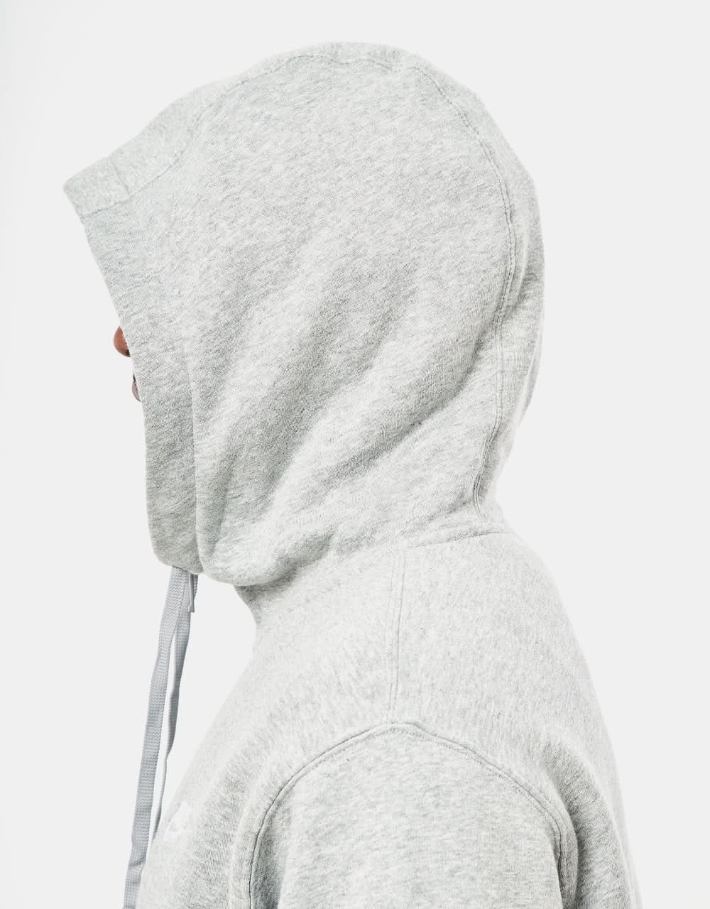 Nike Club Zip Hoodie - Dark Grey Heather/Matte Silver/White