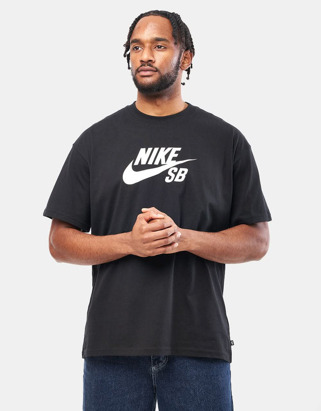 Camiseta Nike SB Central Logo - Negro/Blanco