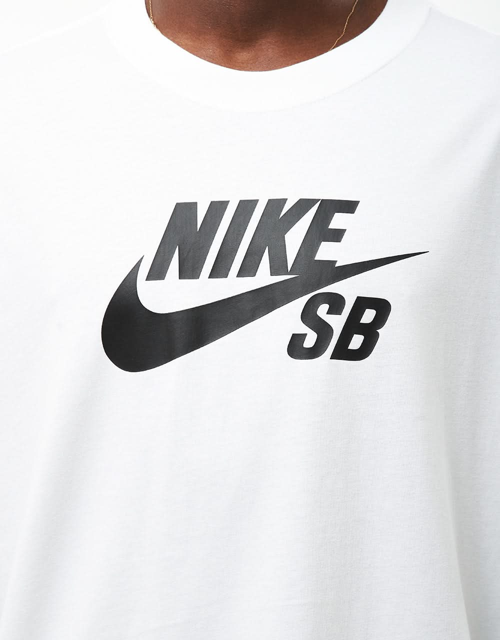 T-shirt Nike SB con logo centrale - Bianca/Nera