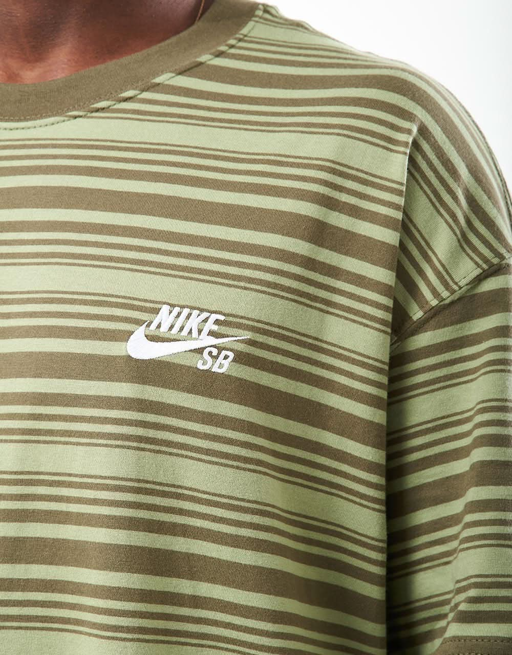 Nike SB Striped T-Shirt - Oil Green