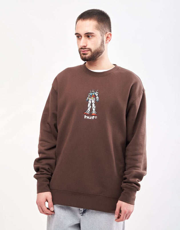 HUF x Mobile Suit Gundam '79 EXCLUSIVO Cuello redondo - Chocolate