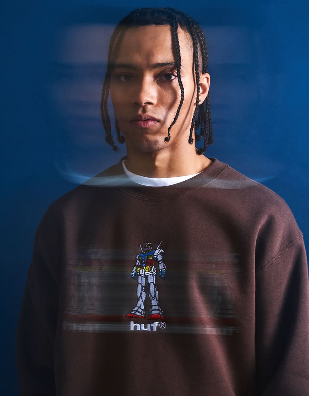 HUF x Mobile Suit Gundam '79 EXCLUSIVE Crewneck - Chocolate