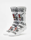 HUF x Mobile Suit Gundam Stacked EXCLUSIVE Crew Socks - White