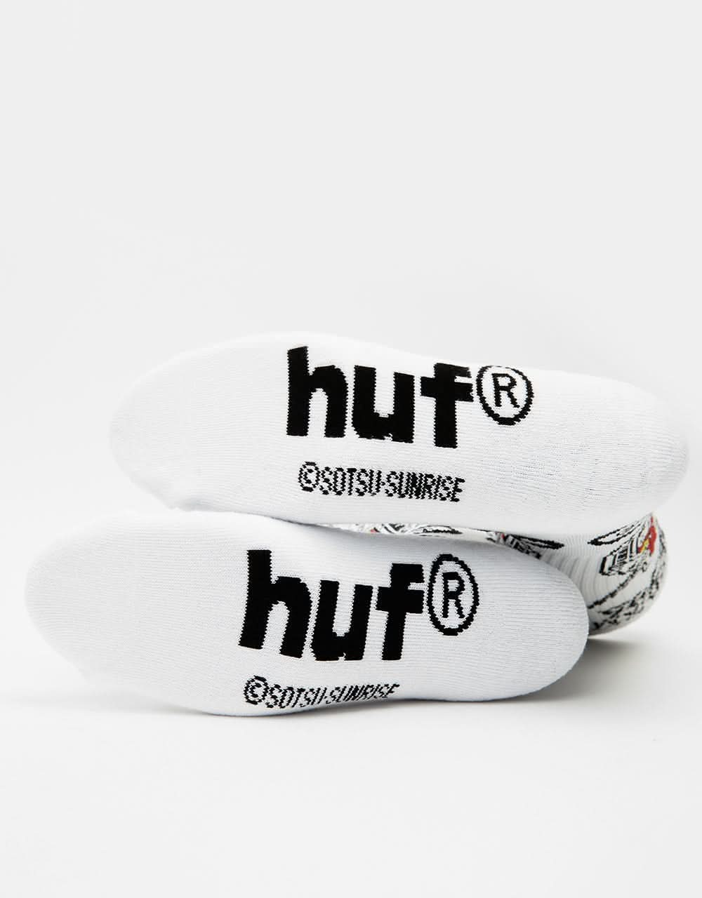 HUF x Mobile Suit Gundam Stacked EXCLUSIVE Crew Socks - White