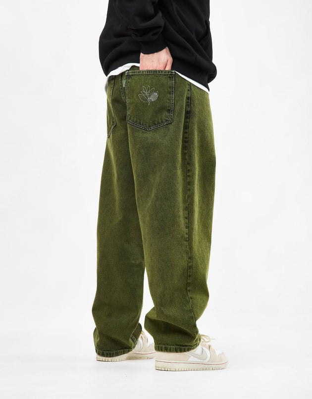 Magenta OG Stitch Denim Pant - Green Denim