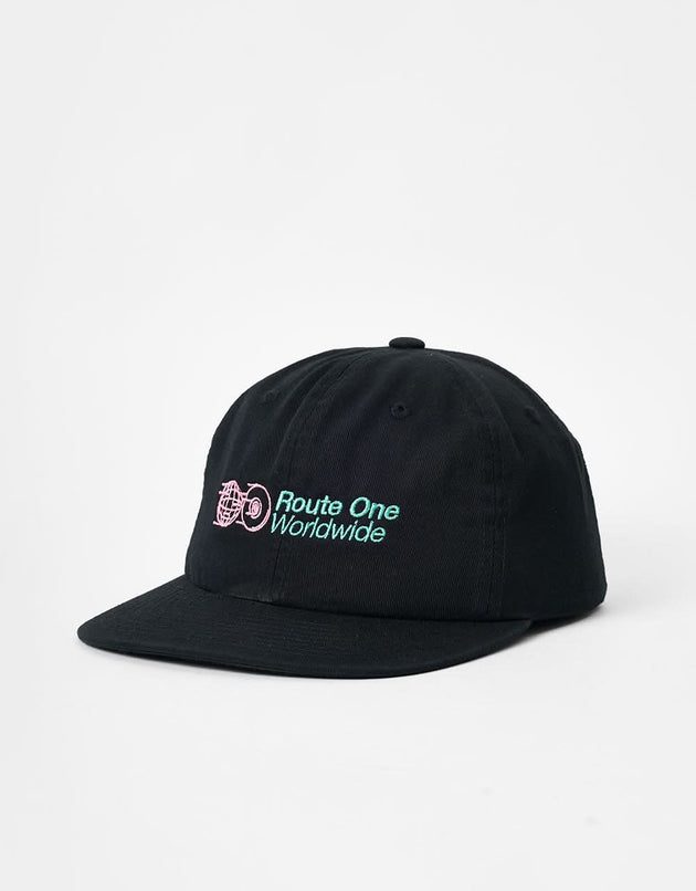 Route One Keep You Rolling Unstructered 6 Panel Cap-Schwarz