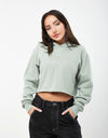 RIPNDIP Womens Angels Cropped Hoodie  - Sage Grey