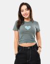 RIPNDIP Womens Ripnlove Cropped Baby Tee  - Charcoal