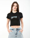 RIPNDIP Womens Superstar Cropped Baby Tee  - Black