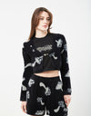 RIPNDIP Womens Euphoria Knit Long Sleeve Crop Top  - Black