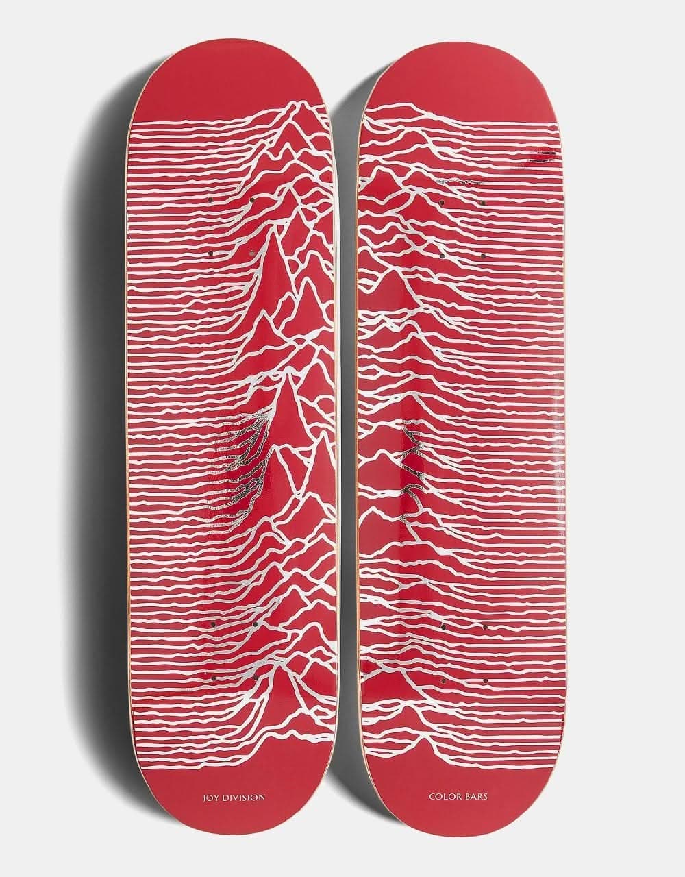 Color Bars x Joy Division Unknown Pleasures Red/Silver Foil 2 Deck Set - 8.25"