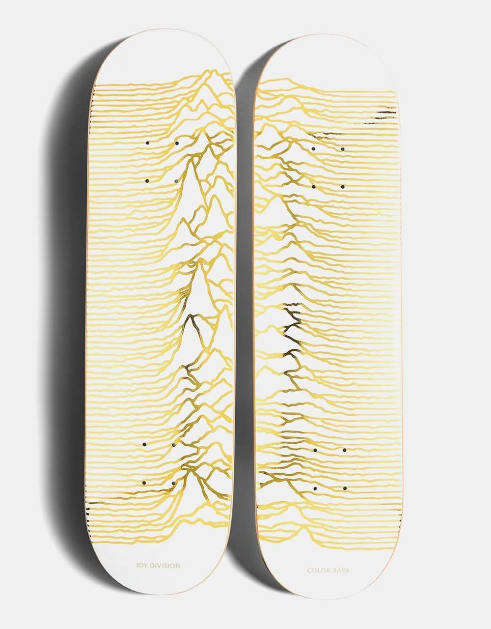 Color Bars x Joy Division Unknown Pleasures White/Gold Foil 2 Deck Set - 8.25"