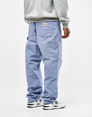 Pantaloni Carhartt WIP Single Knee - Blu Bay (Tela invecchiata)