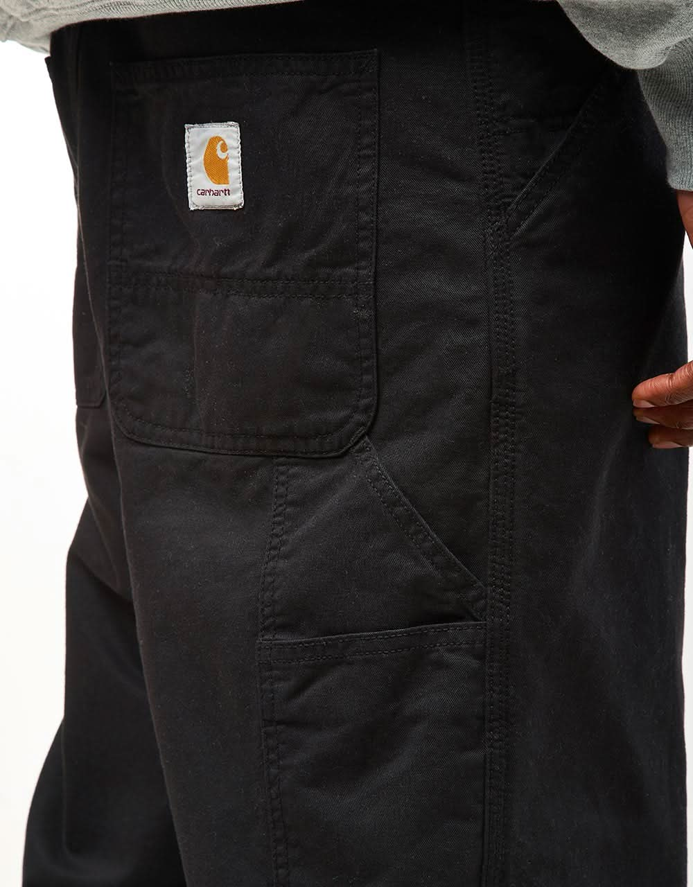 Carhartt WIP Single Knee Hose – Schwarz (stückgefärbt)