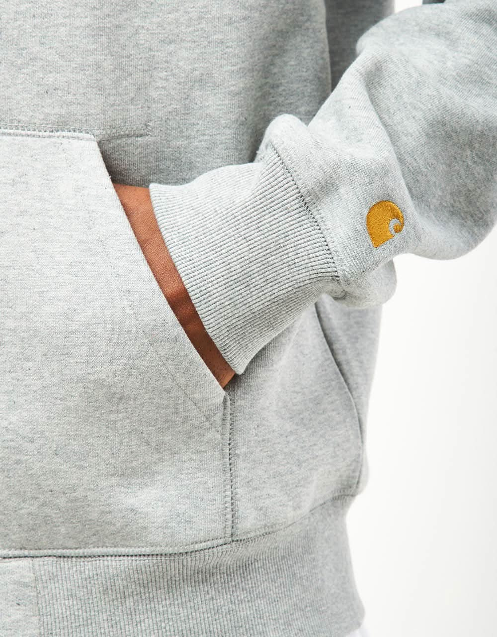 Carhartt WIP Hooded Chase Jacket - Grey Heather/Gold