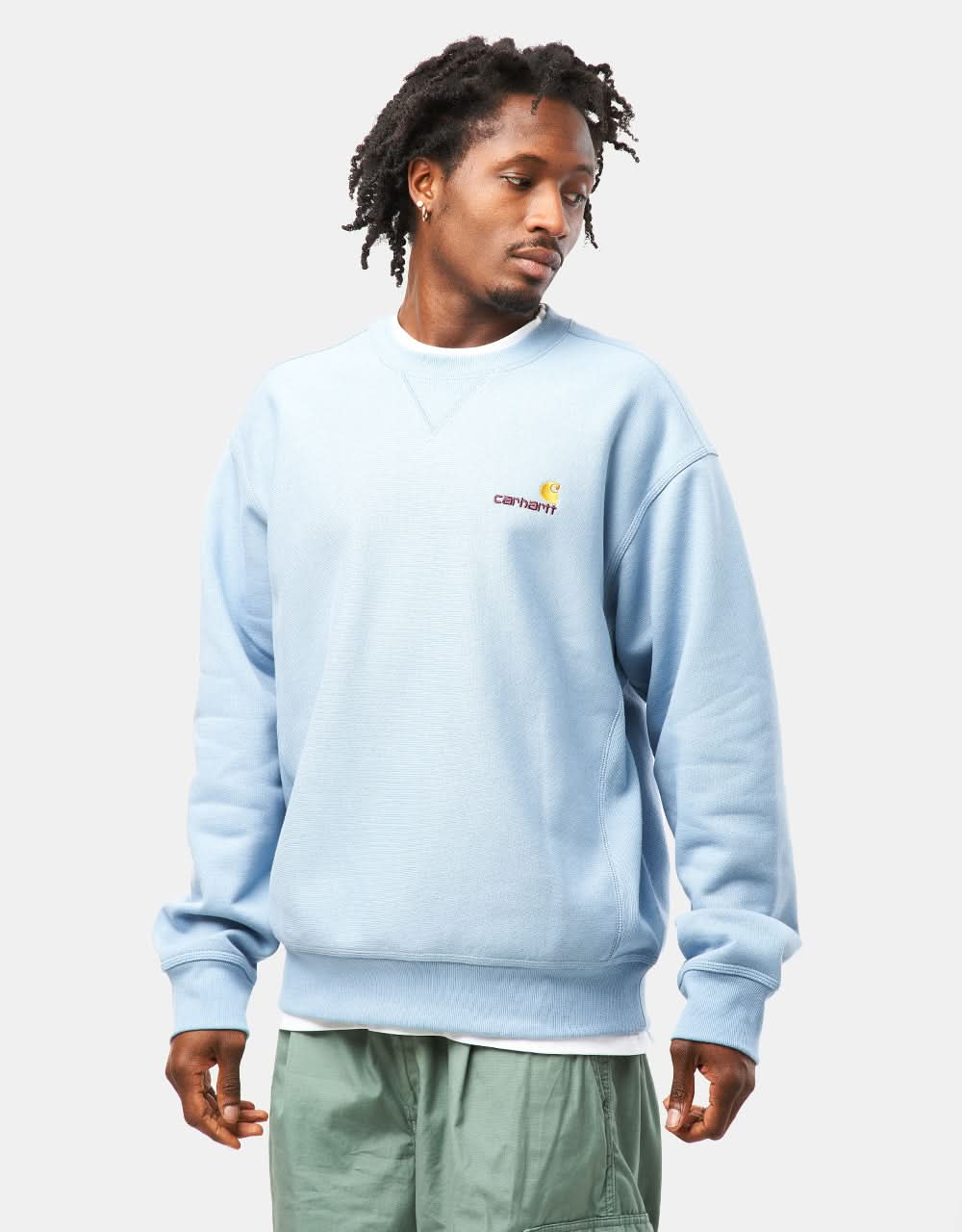 Carhartt WIP American Script Sweatshirt - Frosted Blue