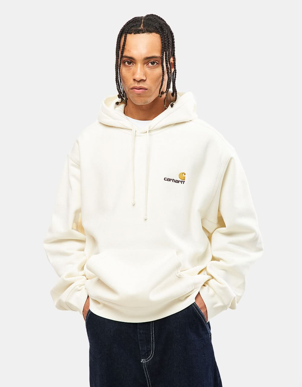 Carhartt WIP Hooded American Script Sweatshirt - Wax