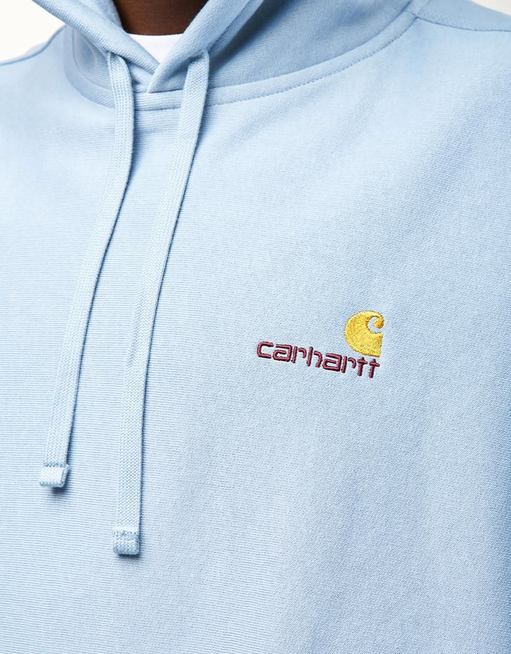 Carhartt WIP Hooded American Script Sweatshirt - Frosted Blue