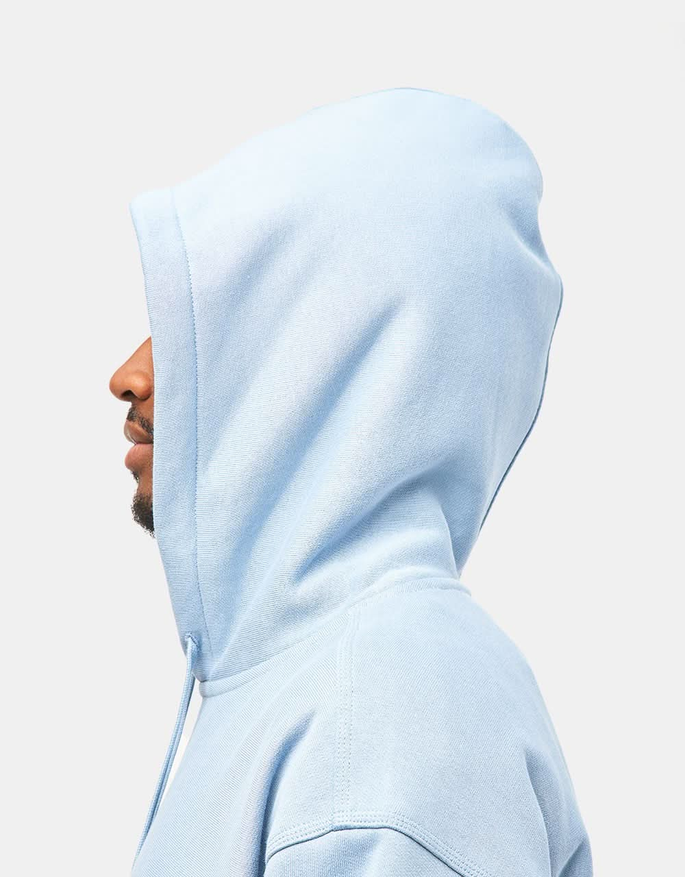 Carhartt WIP Hooded American Script Sweatshirt - Frosted Blue