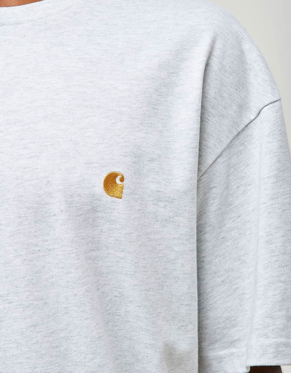 Carhartt WIP Chase T-Shirt - Ash Heather/Gold