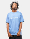 T-shirt Carhartt WIP Script - Sorrent/Blanc 