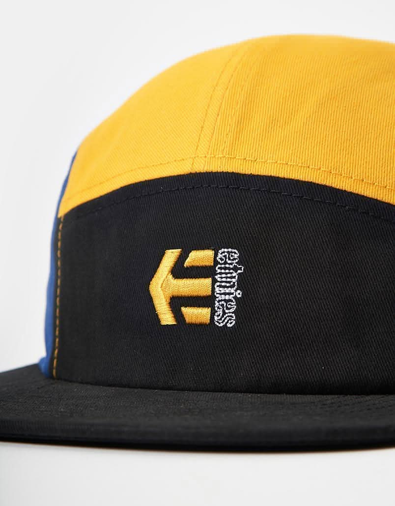 Etnies Camp 5 Panel Cap - Black/Royal/Gold