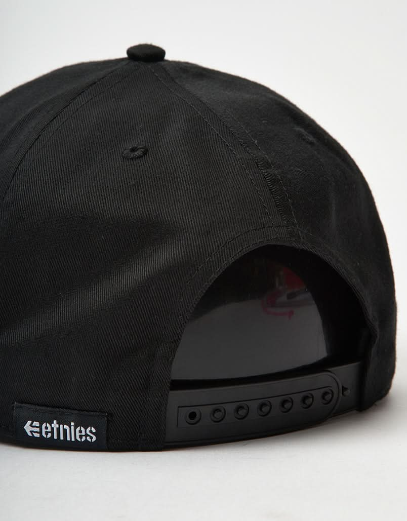 Etnies Icon Destruct Snapback Cap - Black/Black