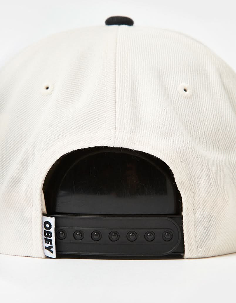 Obey Chaos 6 Panel Classic Snapback Cap - Cream Multi