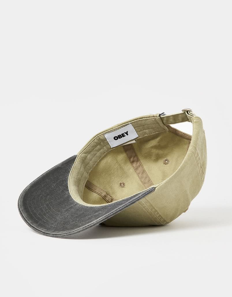 Obey Pigment 2 Tone Lowercase 6 Panel Strapback Cap - Pigment Khaki Multi