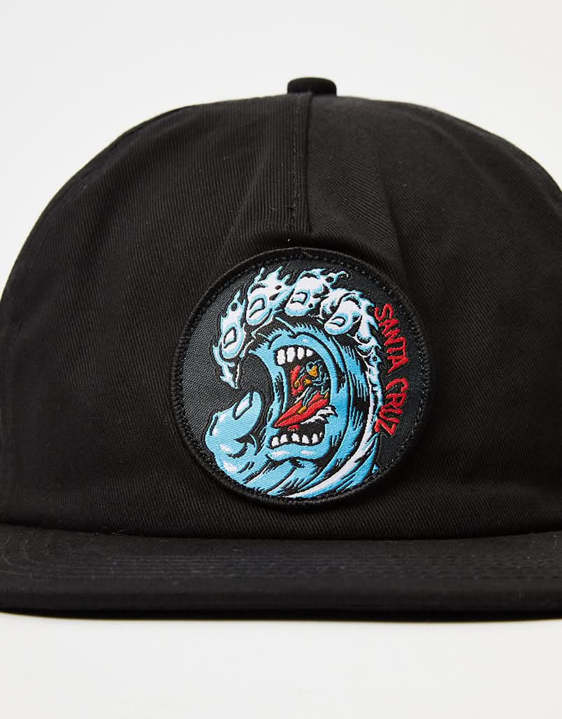 Santa Cruz Screaming Wave Snapback Cap – Schwarz