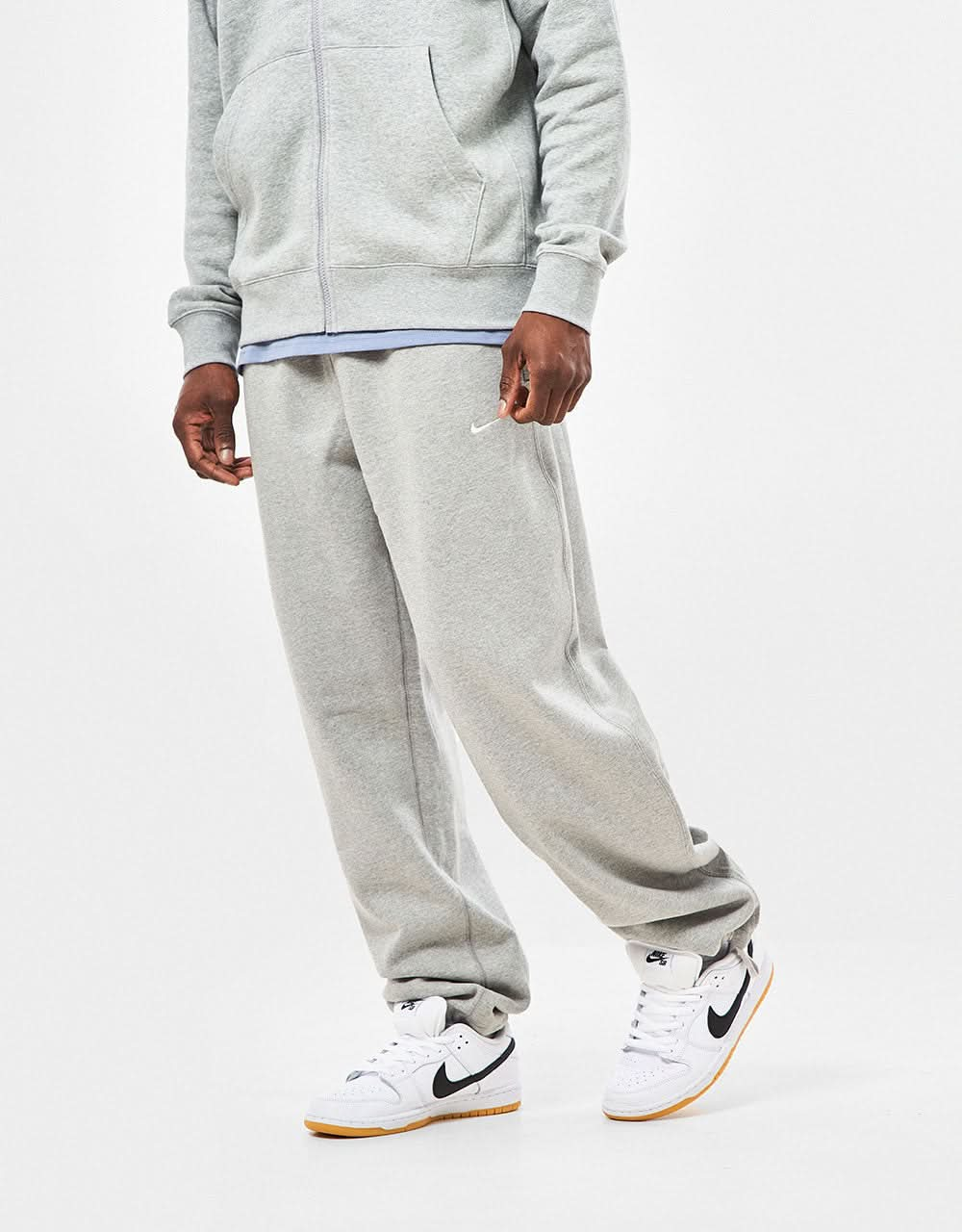 Pantalones deportivos Nike Solo Swoosh (recto) - Gris jaspeado oscuro jaspeado/Blanco