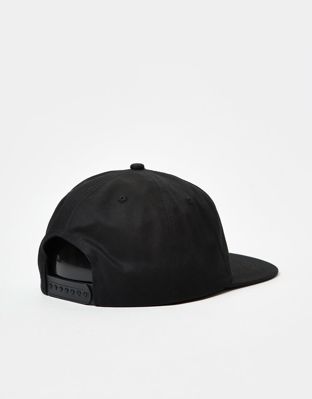 Thrasher Flame Embroidered Snapback Cap - Black