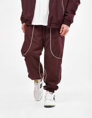 Route One Apex Track Pant - Burgundy/Ivory