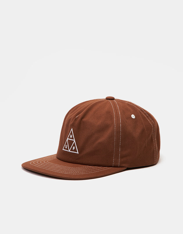 Casquette Snapback Triple Triangle HUF - Marron Clair/Blanc