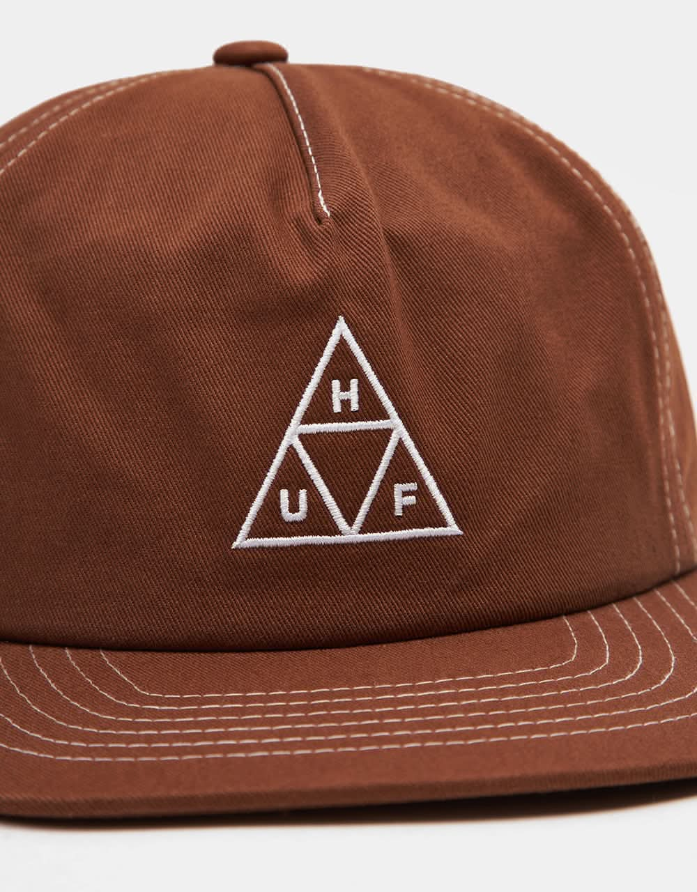 HUF Triple Triangle Snapback Cap - Light Brown/White