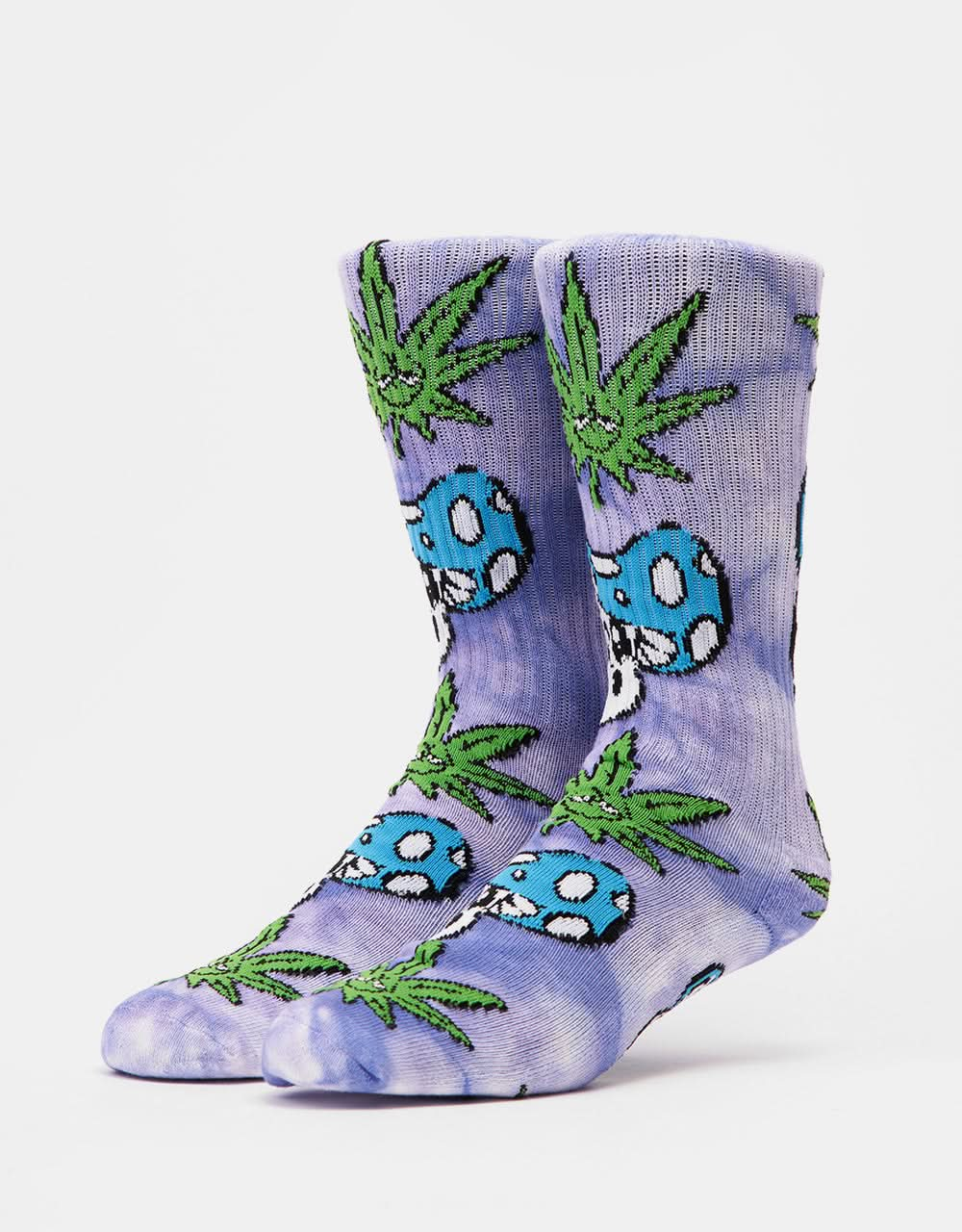 HUF Calcetines Green Buddy Mushroom Tie Dye - Púrpura