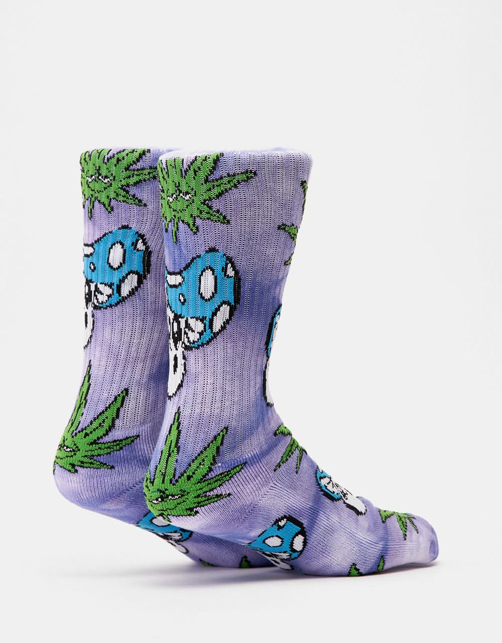 HUF Green Buddy Mushroom Tie Dye Socks - Purple