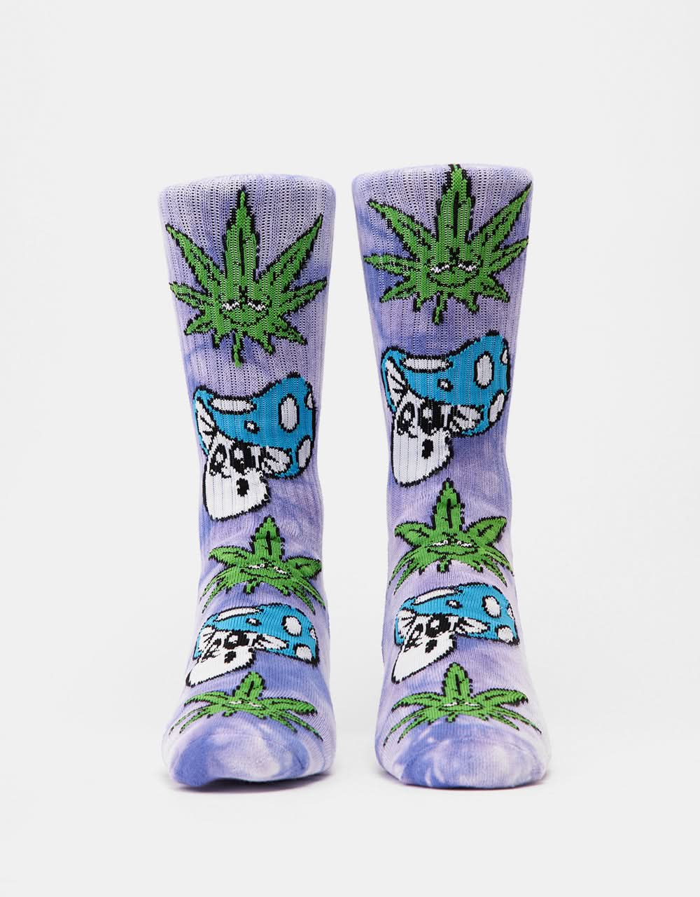 HUF Calcetines Green Buddy Mushroom Tie Dye - Púrpura