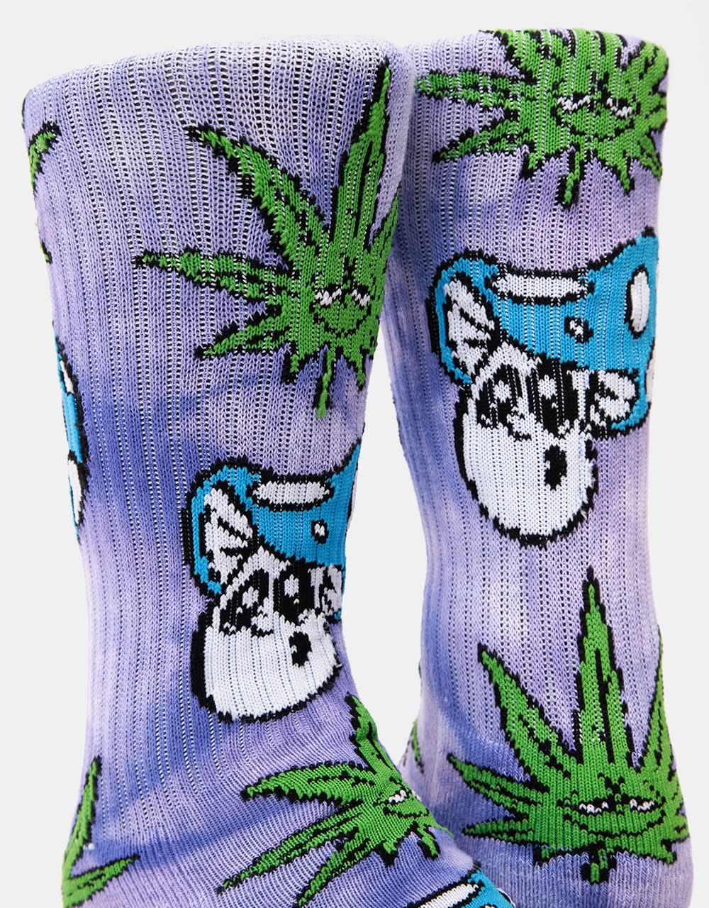 Chaussettes HUF Green Buddy Mushroom Tie Dye - Violet