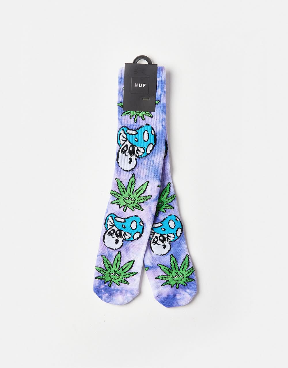 HUF Green Buddy Mushroom Tie Dye Socks - Purple