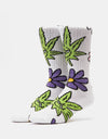 HUF Green Buddy Blossom Socks - White