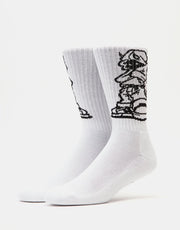 Chaussettes HUF Rave Crew - Blanc