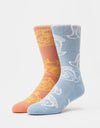 HUF Good N Evil Crew Socks - Multi