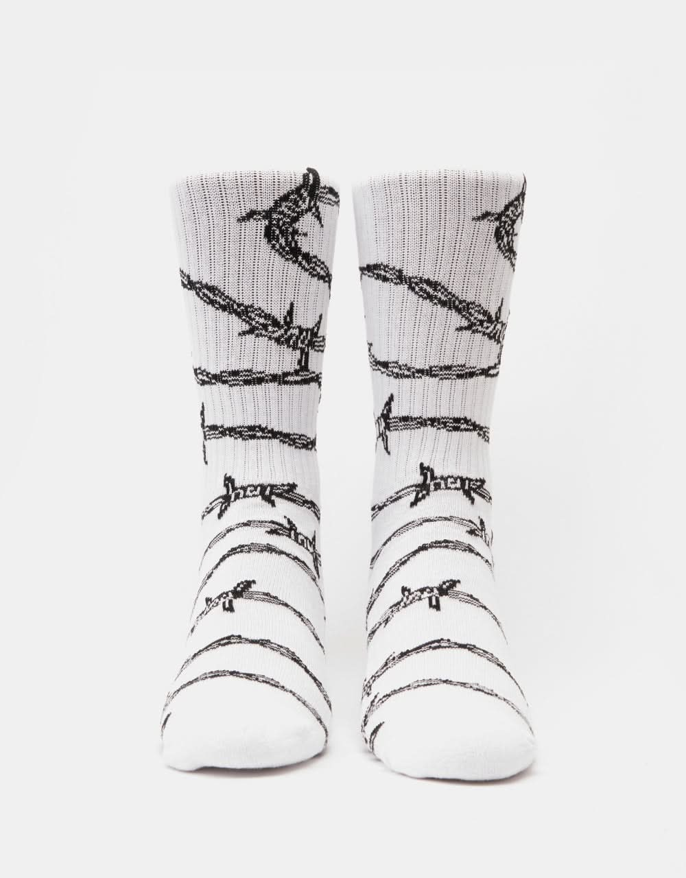 Chaussettes HUF Barbed Wire Crew - Blanc