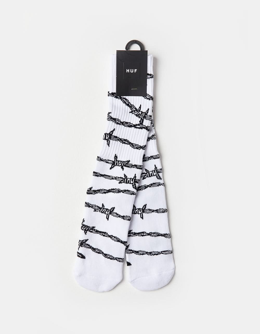 HUF Barbed Wire Crew Socken – Weiß