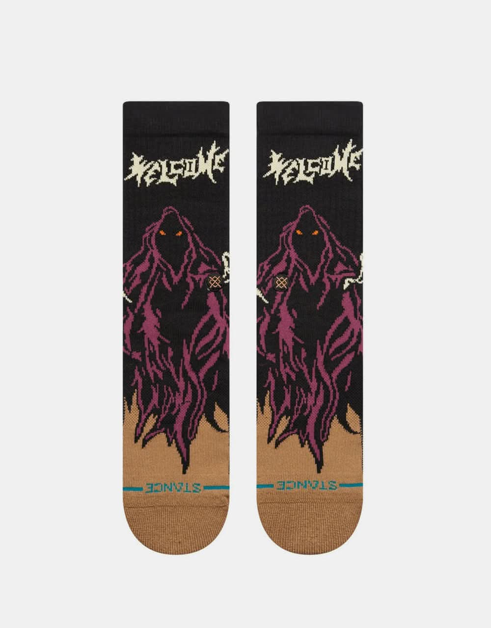 Stance x Welcome Skelly Crew Socks - Black