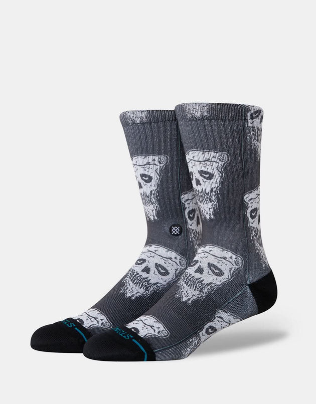 Calcetines Stance Pizza Face Crew - Blanco/Negro