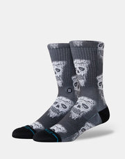 Stance Pizza Face Crew Socks - White/Black