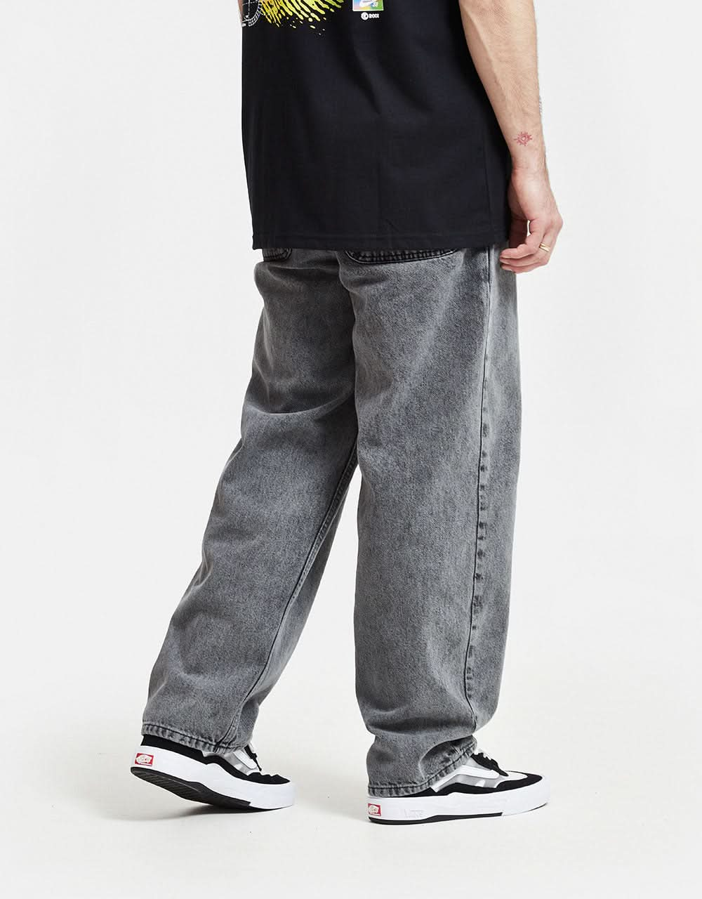 Route One Super Baggy Denim Jeans - Slate Grey