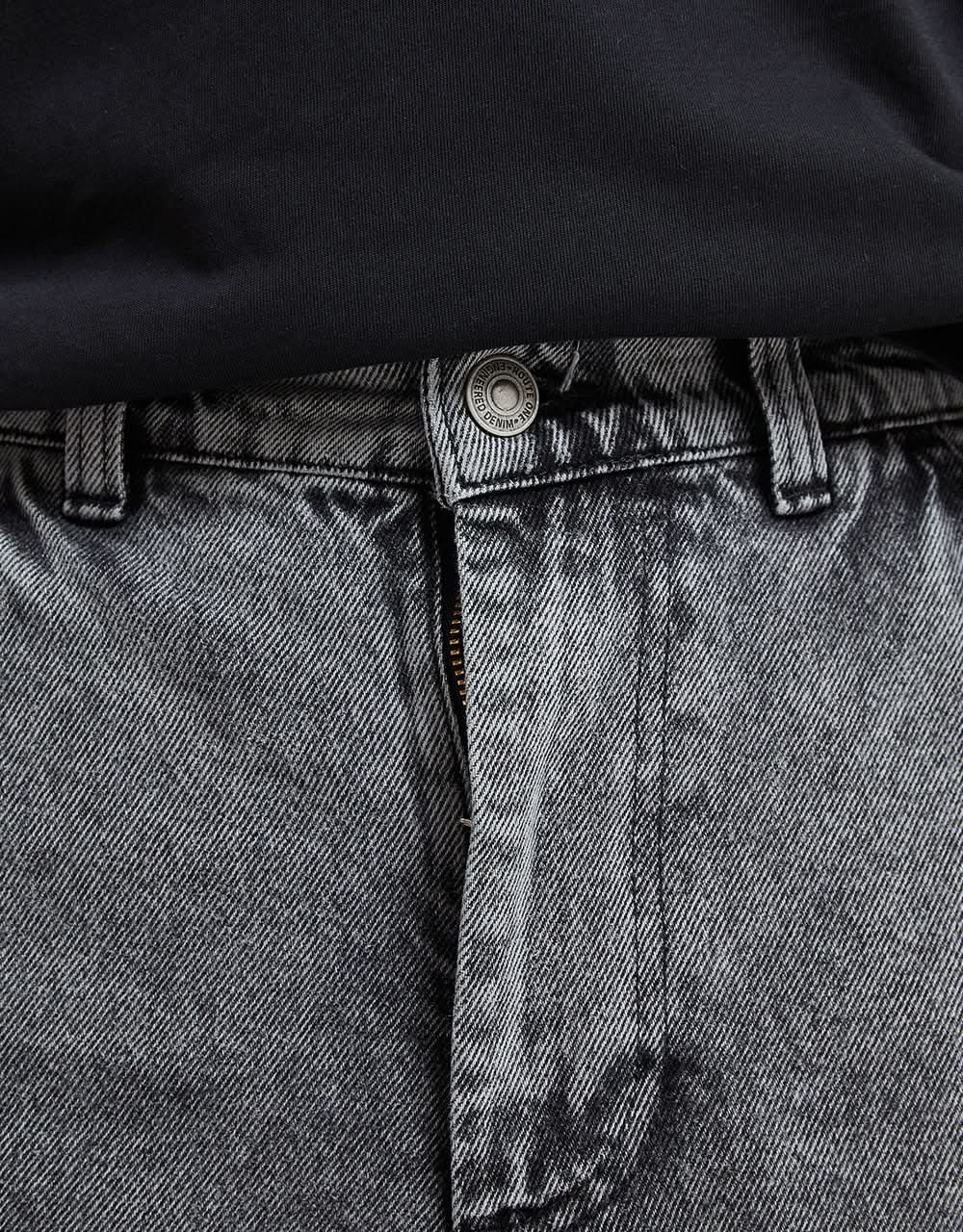 Route One Super Baggy Denim Jeans - Slate Grey